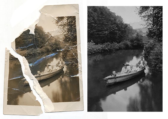Photo Restoration Example for Missing Pieces